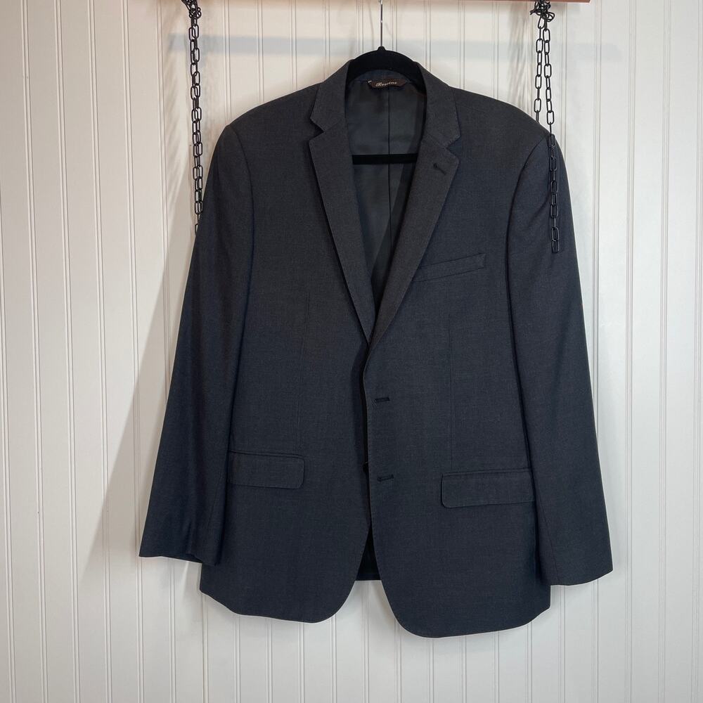 Rossini Men’s Charcoal Single Breasted Two Buttons Blazer Jacket Size 44R
